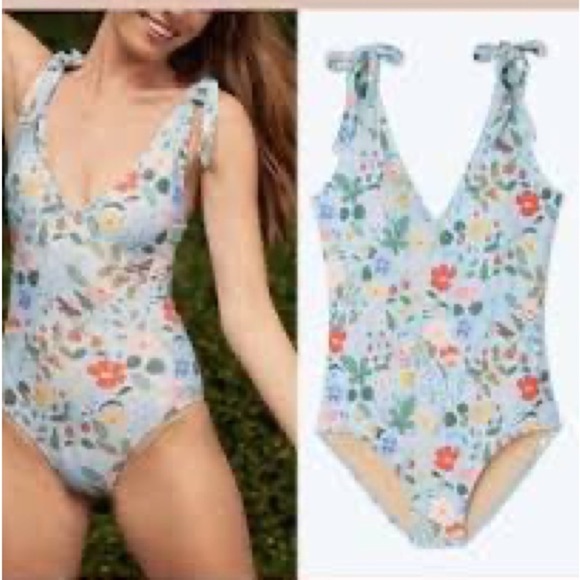 Summersalt x Rifle Paper Co Floral V-Neck One Piece size 16 - Picture 8 of 8